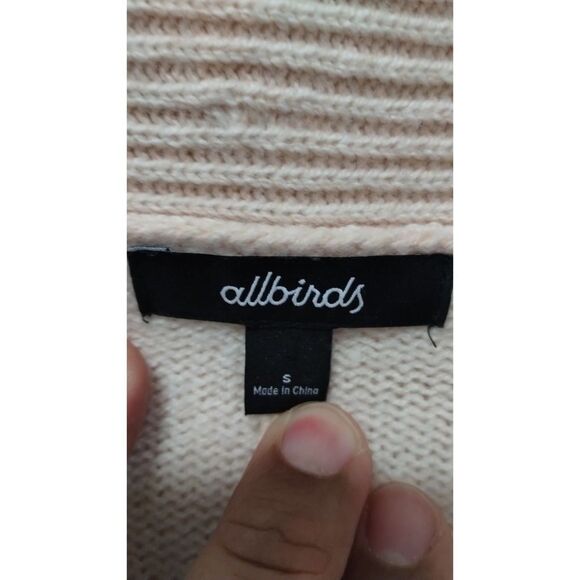 Allbirds Women's 100% Wool Long Open Front Knit Ivory Cardigan Small - Picture 5 of 7